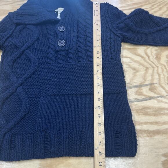 Vintage Diesel Gold Label Y2K Wool Sweater Chunky Mixed Cable Knit Small Blue - Picture 13 of 14